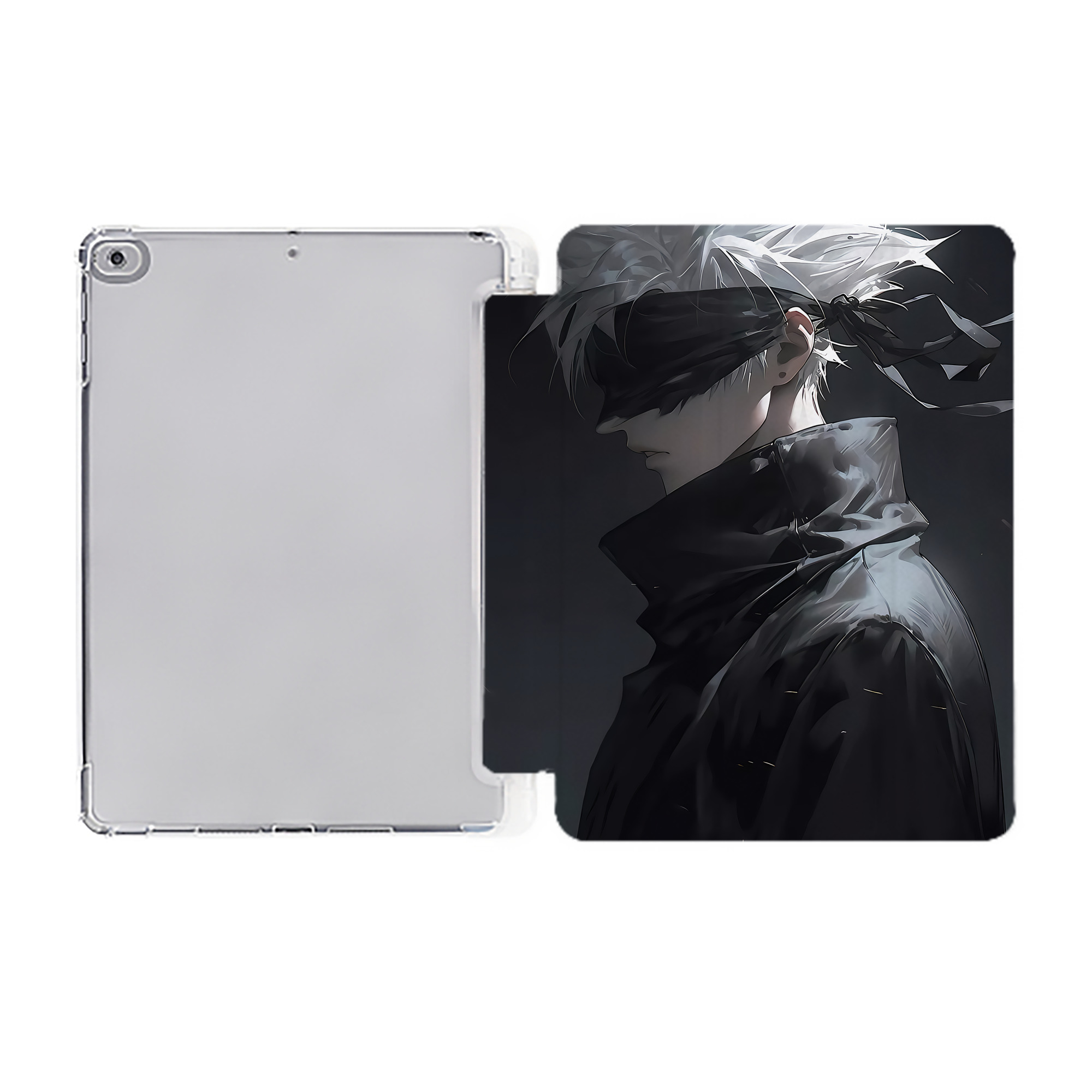 （画像用） 呪術廻戦 Jujutsu Kaisen IPad ケース ペン収納付き 三つ折りスタンド PUレザー×シリコン 対応機種9.5/10.5/10.9インチ